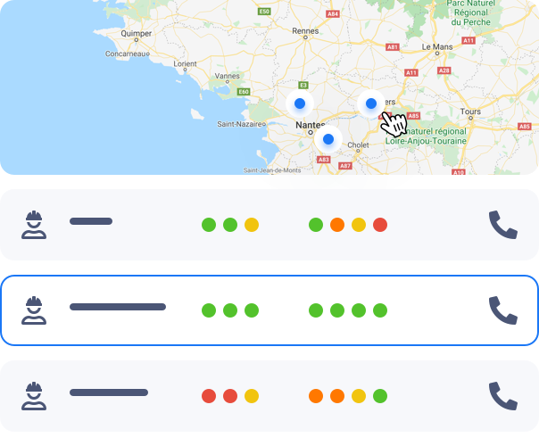 Qualification et localisation des intervenants