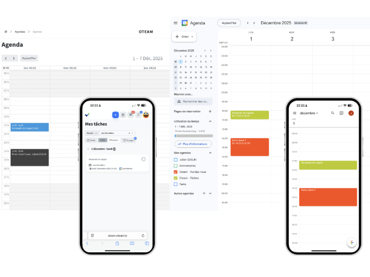 Synchronisation Google Agenda et Gmail avec Oteam